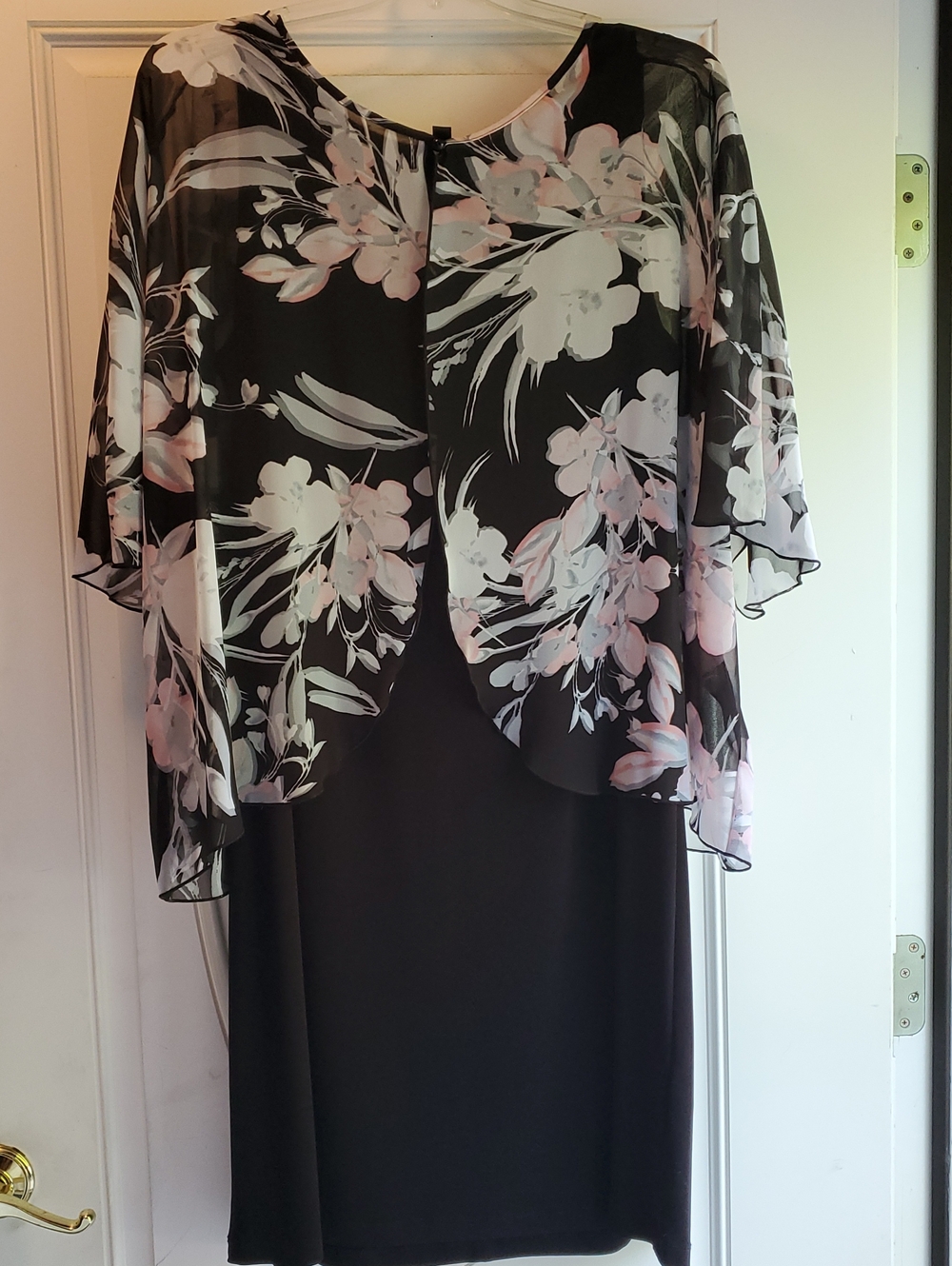 Plus Size Outfit Dress with Attached Short Sleeve Top 2 In 1